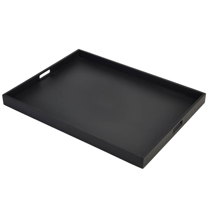Bandeja de mayordomo, madera de acacia negra - 64 x 48 x 4,5 cm