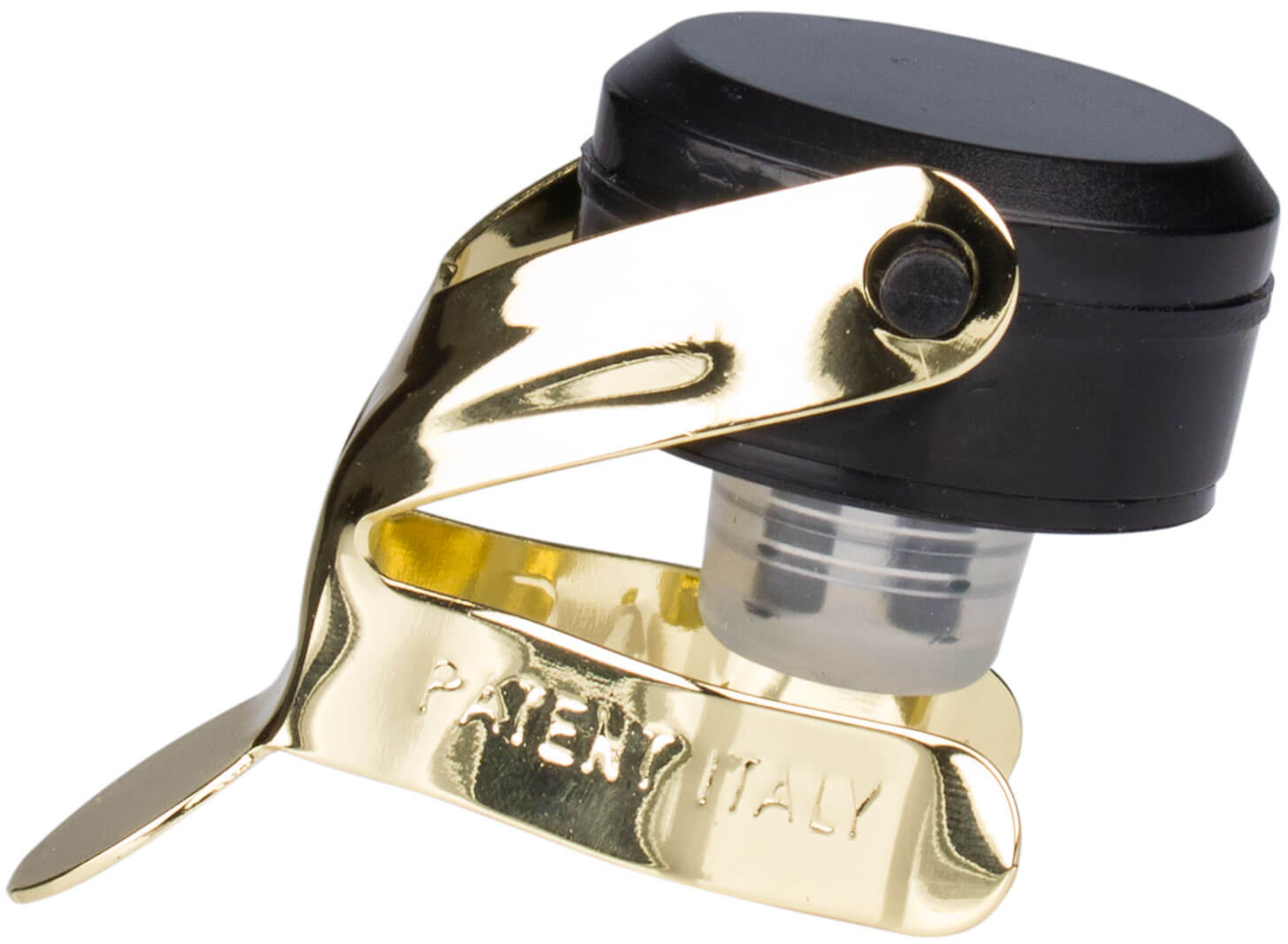 Tapón para botellas de champán/cava Secure Bottle Sealer - negro y dorado