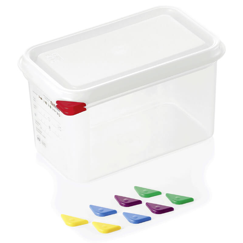 Recipiente de almacenamiento GN 1/4, juego con tapa, PP - 4,3 l / H 15 cm
