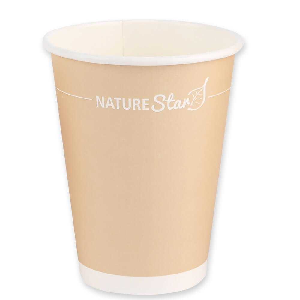 Taza de café de papel, marrón - 300 ml, 8 cm