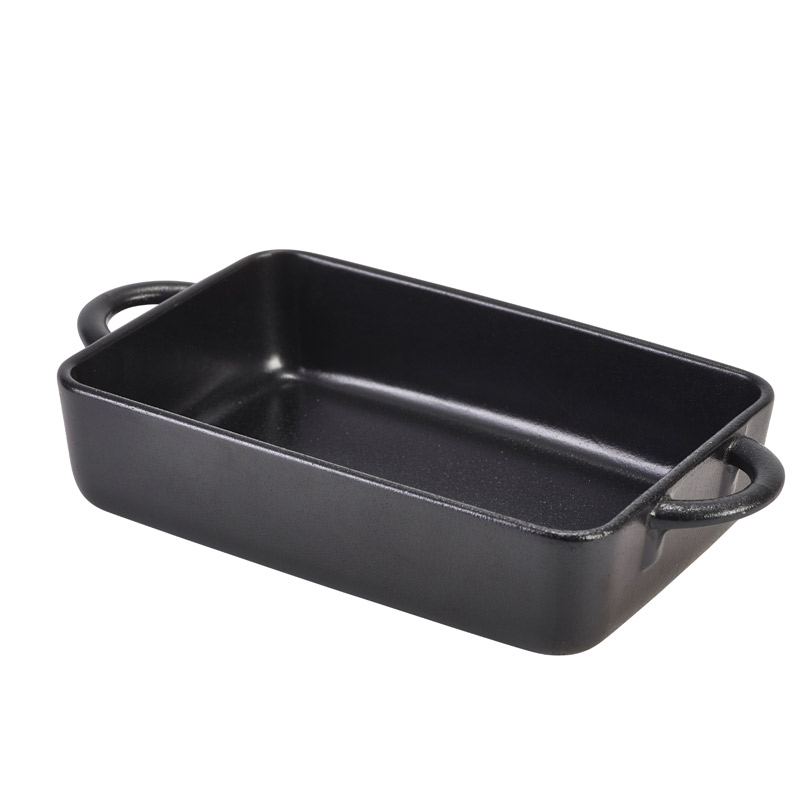 Bandeja rectangular Forge de gres con aspecto de hierro fundido – 16 x 10,5 x 4 cm (6 uds)