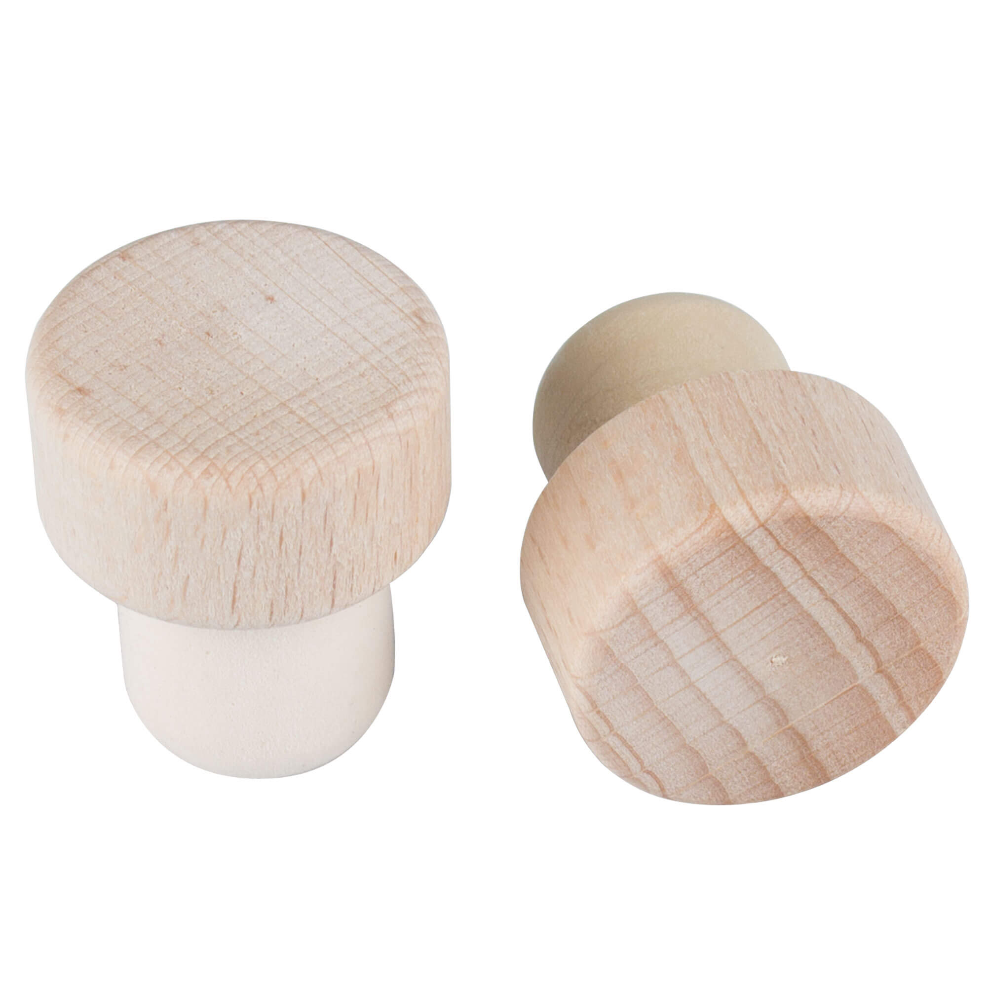 Tapón de PE de 19 mm inyectado con disco de madera (1 ud)
