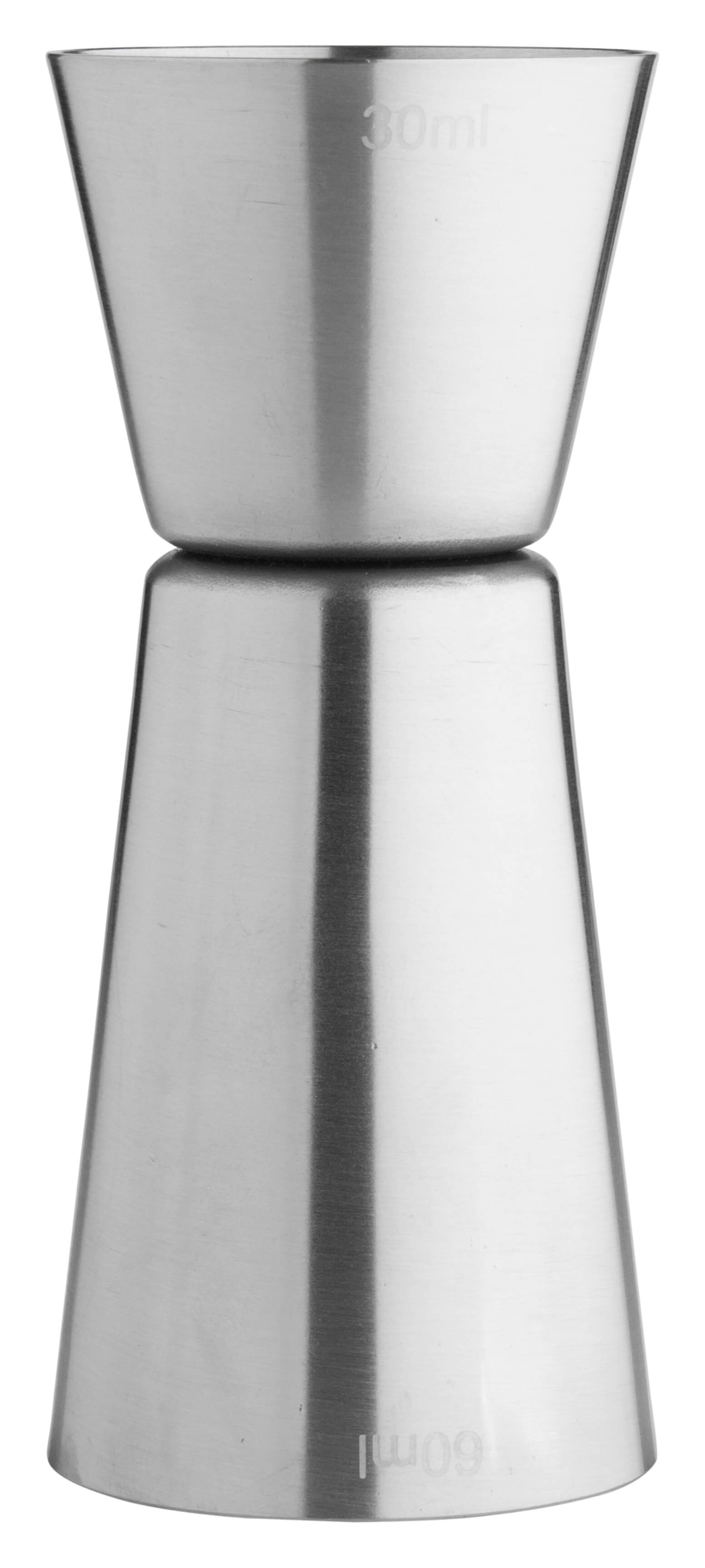 Medidor doble, cepillado - acero inoxidable (30/60 ml)