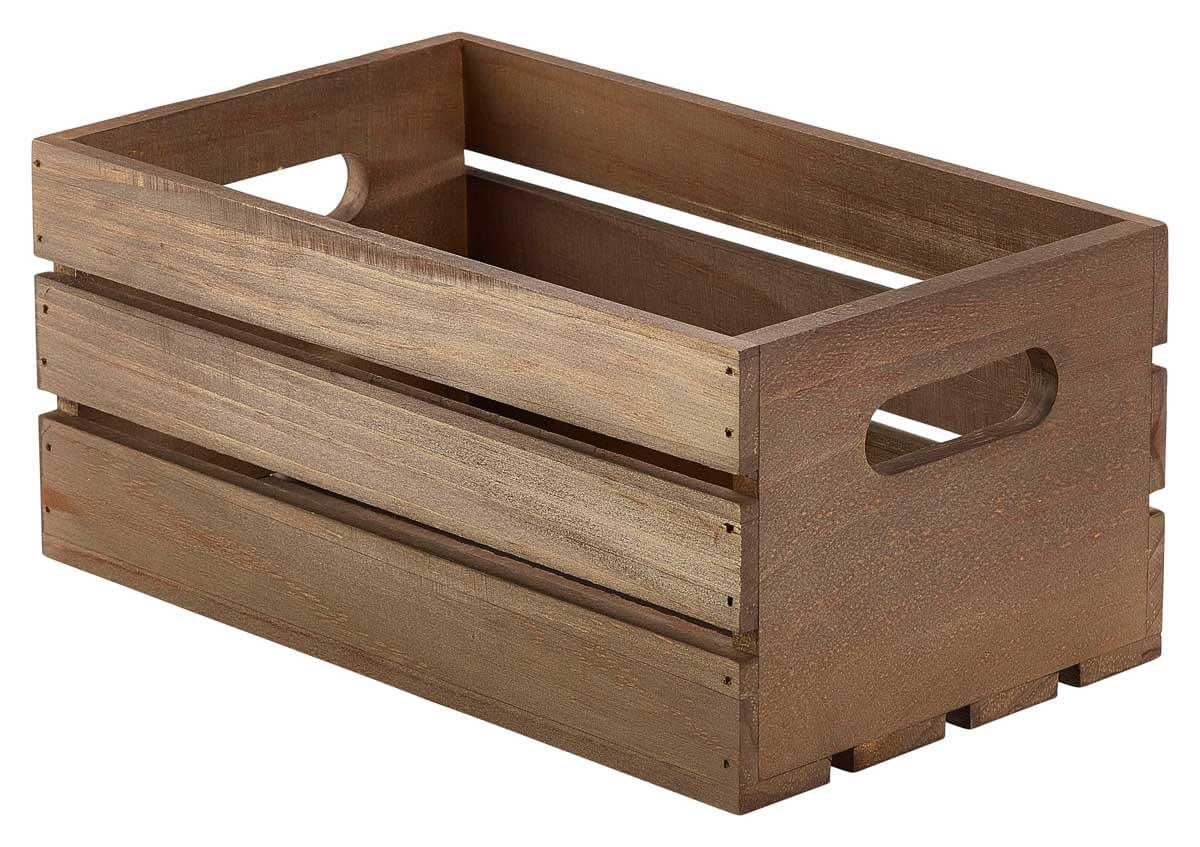 Caja de madera, marrón rústico oscuro - 27 x 16 x 12 cm