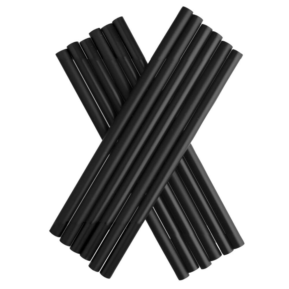 Pajitas reutilizables de plástico (7 x 150 mm) - negras (135 uds)