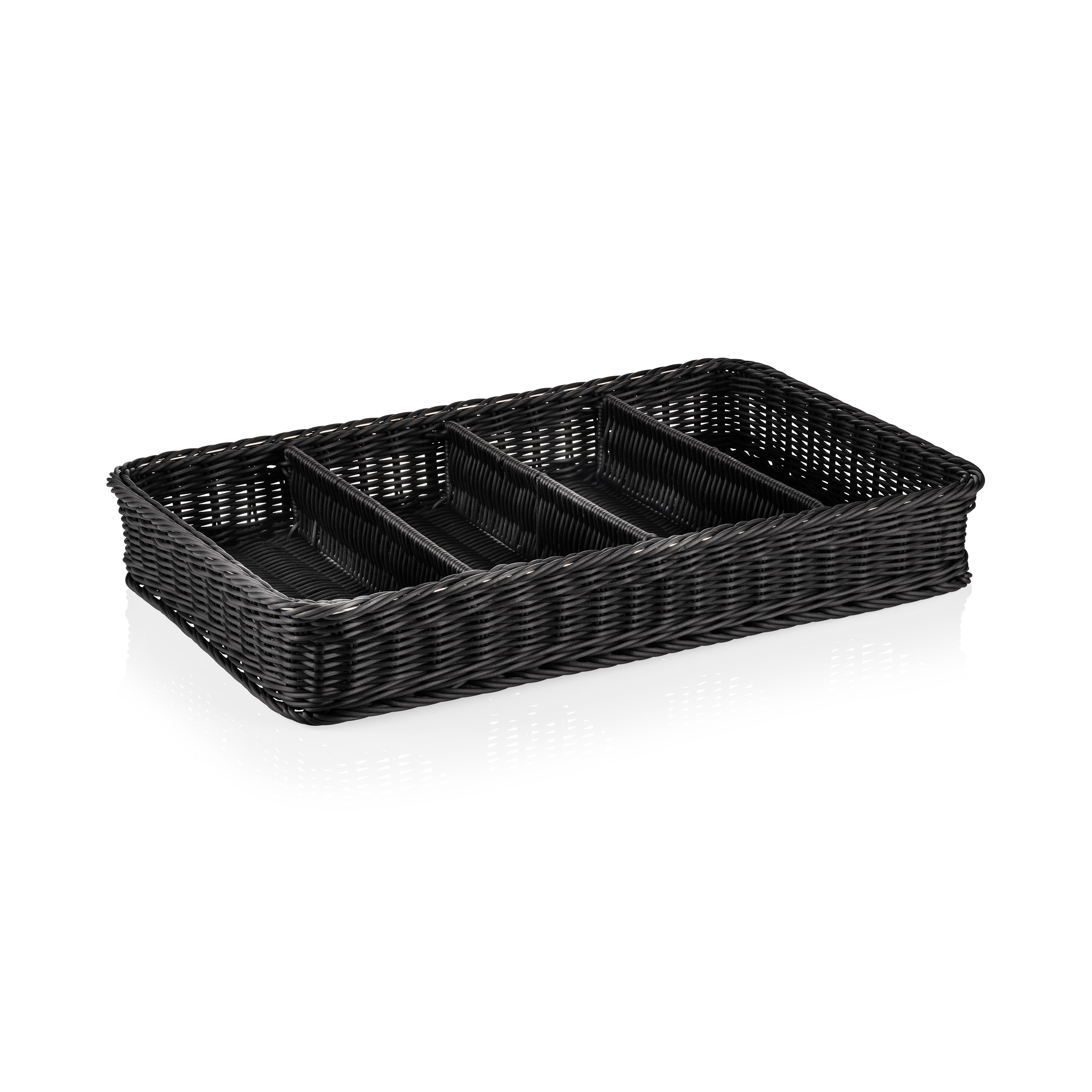 Cesta para cubiertos de polipropileno negro - 53 x 32,5 x 9 cm (GN 1/1)