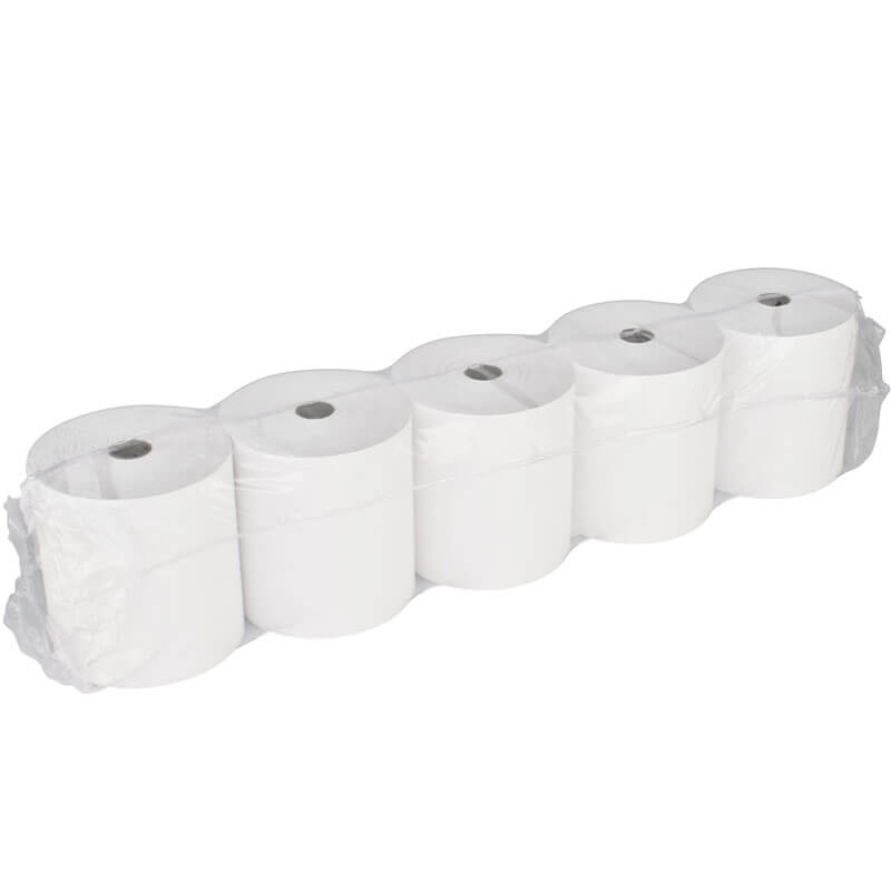Rollos de papel térmico 80 mm x 80 m x 12 mm, diámetro del rollo 72 mm (5 rollos)
