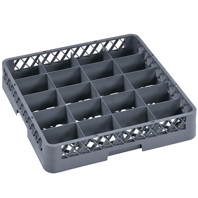 Cesta para lavavajillas básica de 20 compartimentos, gris (Rack 98) - 50 x 50 x 10 cm