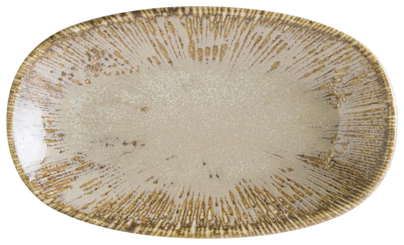Bonna Snell Bandeja gourmet ovalada 24 x 14 cm, color beige - 12 ud