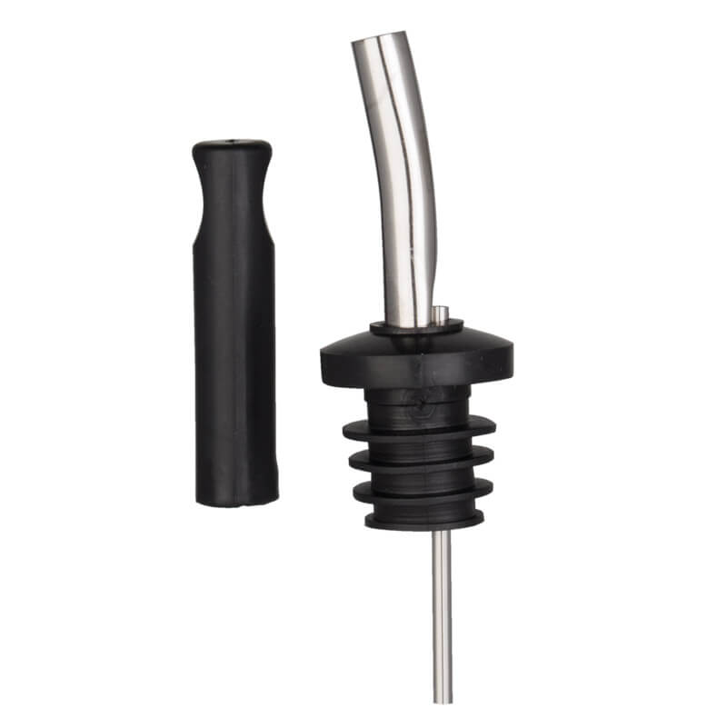 6 vertedores + tapón antipolvo para vertedor negro - acero inoxidable, rápido