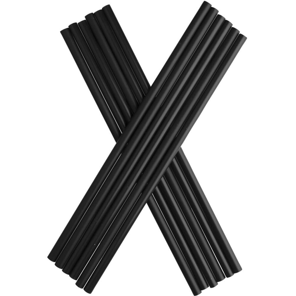Pajitas reutilizables de plástico (8 x 240 mm) - negras (135 uds)