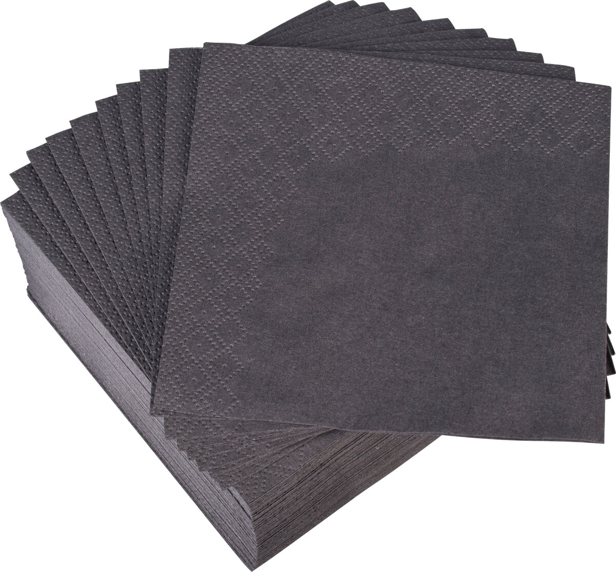 Servilletas de cóctel, 24 x 24 cm, pliegue 1/4, 2 capas, negras (300 uds)